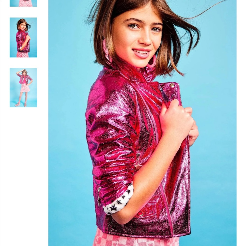 Lola + the Boys hot pink metallic jacket size 2